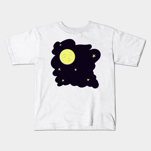 Moon and stars Kids T-Shirt by smartsman